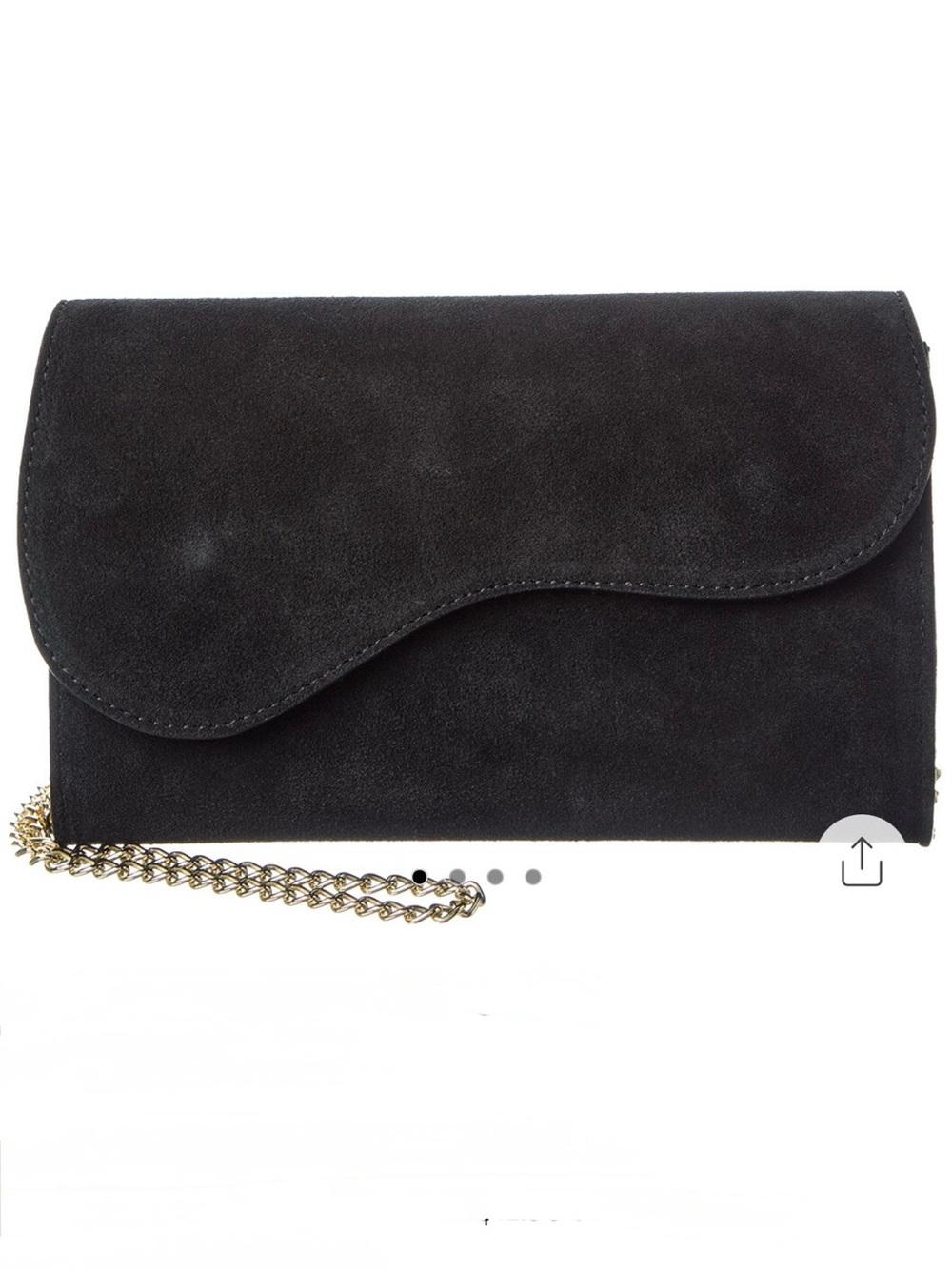 Persaman New York Dora Suede Clutch with Gold Chain - Never Used